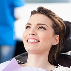 Relaxed woman in dental chair