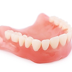 Close-up of dentures in Lisle, IL for lower arch