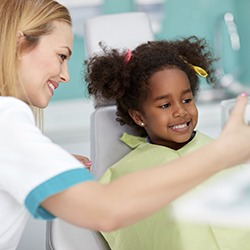 Smiling child in dental chair