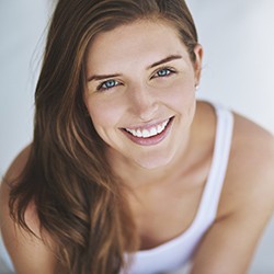 Woman with flawless smile