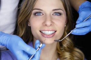 Woman having a dental exam