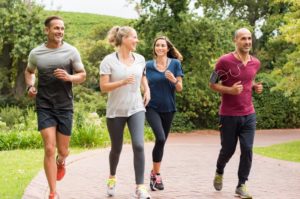 group of people jogging 