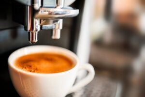 Espresso machine making a shot of espresso